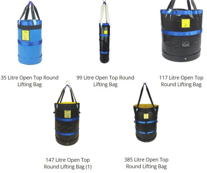 round open top lifting bags